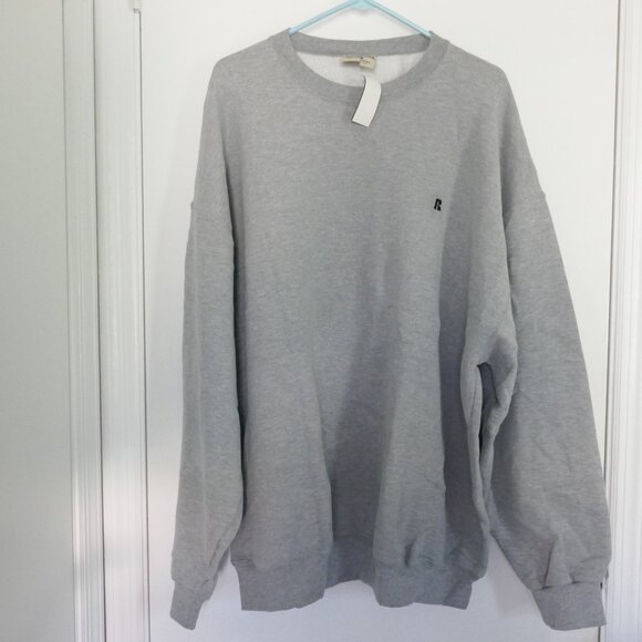 NWT vintage Russel Athletic gray procotton solid color sweeatshirt mens XXL - Picture 1 of 4